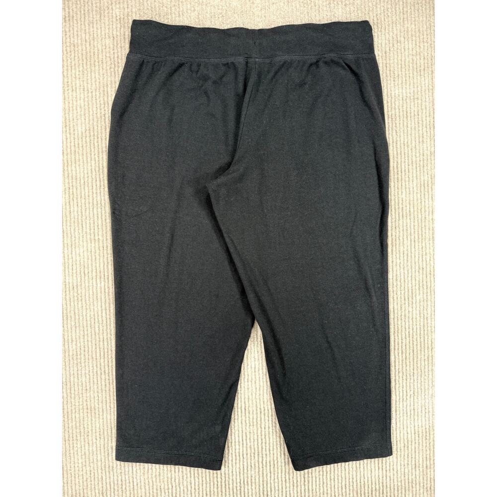 Athletic Works Black Cotton Modal Drawstring Capri Pants L 12-14 - Picture 4 of 8